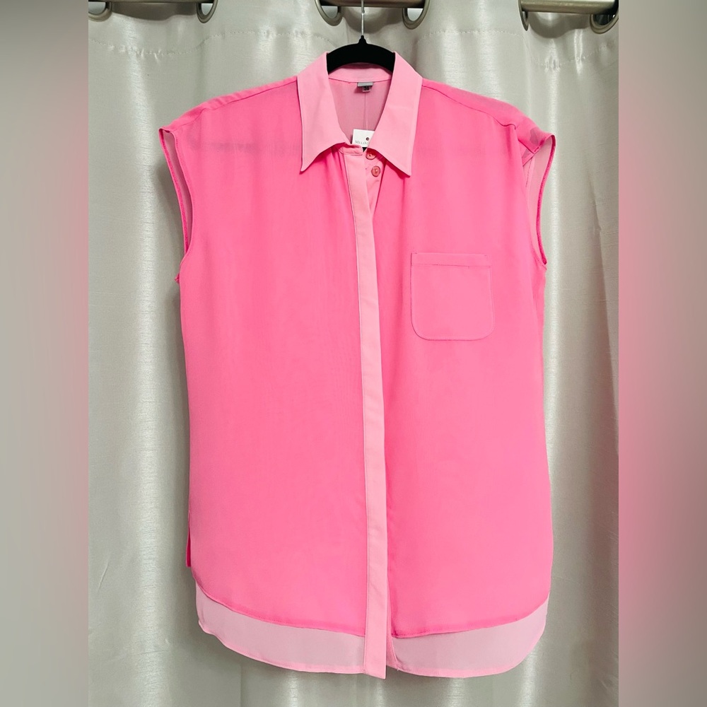 Vibrant Pink Sleeveless Blouse